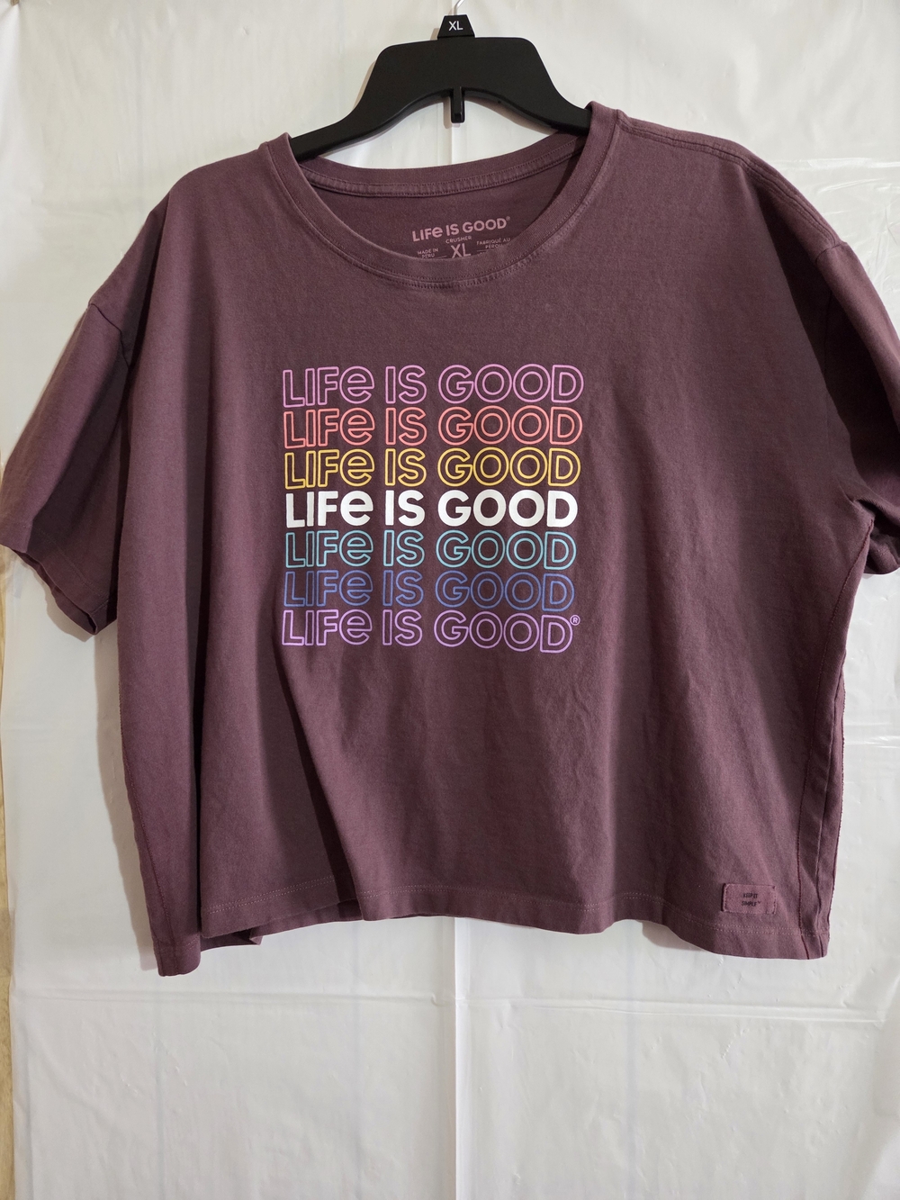 Life is Good Womens Purple Graphic Tee